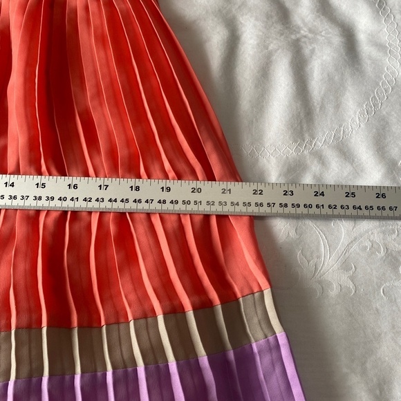 American Eagle Outfitters Pastel‎ Rainbow Sleeveless Pleated Dress Size Medium - Picture 11 of 15
